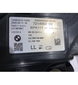 BMW 7 G11 G12 Predná lampa LASER Prava 12724